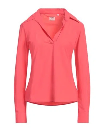 Caliban Woman Polo Shirt Coral Size 10 Polyamide, Elastane In Red