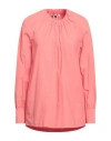 Caliban Woman Top Coral Size 4 Cotton, Elastane In Red