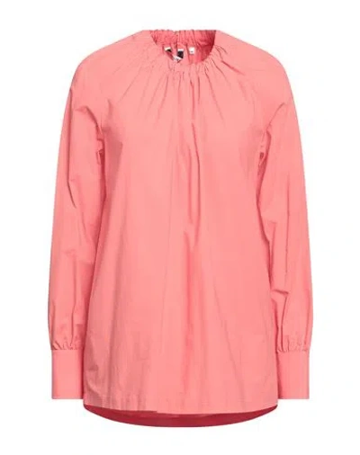 Caliban Woman Top Coral Size 4 Cotton, Elastane In Red