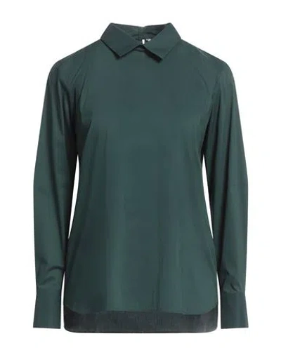 Caliban Woman Top Dark Green Size 4 Cotton, Polyamide, Elastane