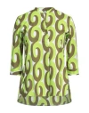 Caliban Woman Top Green Size 2 Cotton, Elastane In Green