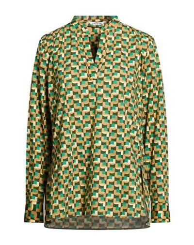 Caliban Woman Top Green Size 8 Cotton, Elastane In Multi
