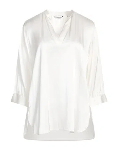 Caliban Woman Top Ivory Size 12 Silk, Elastane