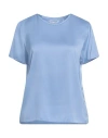 Caliban Woman Top Blue Size 6 Silk, Elastane In Blue