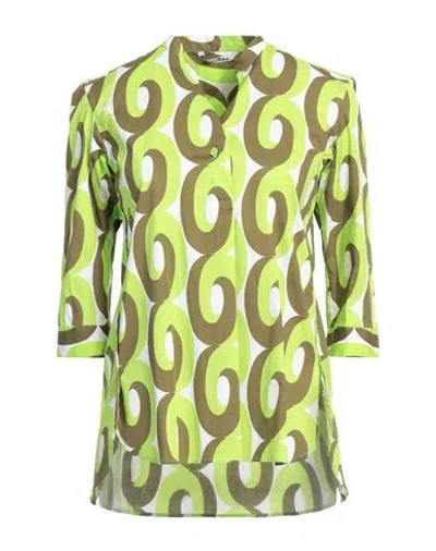 Caliban Woman Top Light Green Size 10 Cotton, Elastane