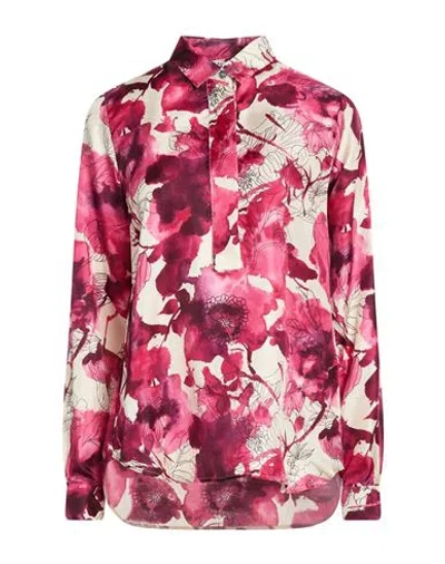 Caliban Woman Top Magenta Size 12 Silk In Multi