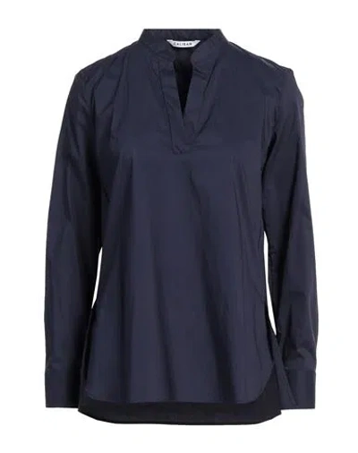 Caliban Woman Top Midnight Blue Size 4 Cotton, Polyamide, Elastane