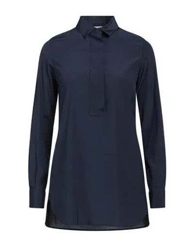 Caliban Woman Top Midnight Blue Size 4 Silk, Elastane In Blue