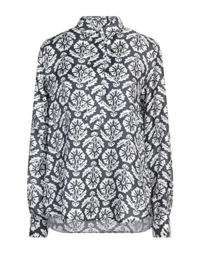 Caliban Woman Top Midnight Blue Size 8 Silk