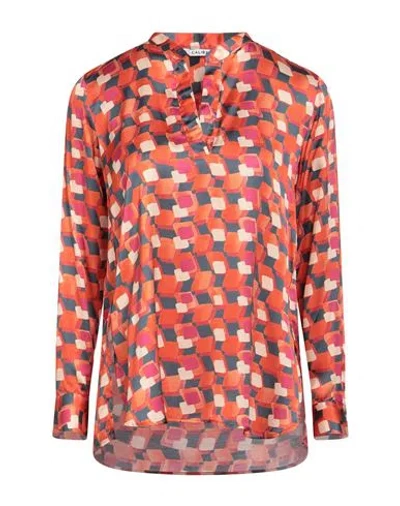 Caliban Woman Blouse Orange Size 12 Viscose