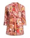 Caliban Woman Top Red Size 8 Cotton, Elastane In Red