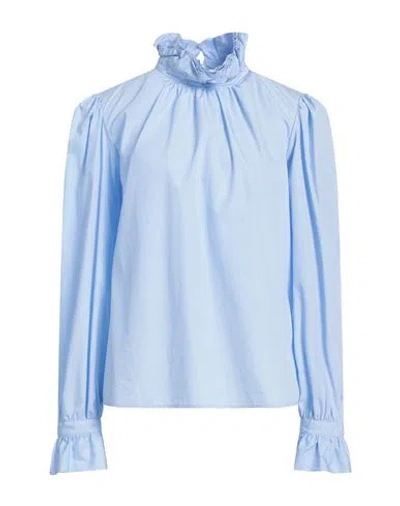 Caliban Woman Top Sky Blue Size 14 Cotton