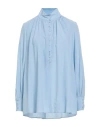 Caliban Woman Top Sky Blue Size 6 Silk, Elastane