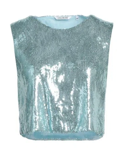 Caliban Woman Top Sky Blue Size 8 Polyester, Elastane