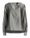 Caliban Woman Blouse Dove Grey Size 14 Polyester