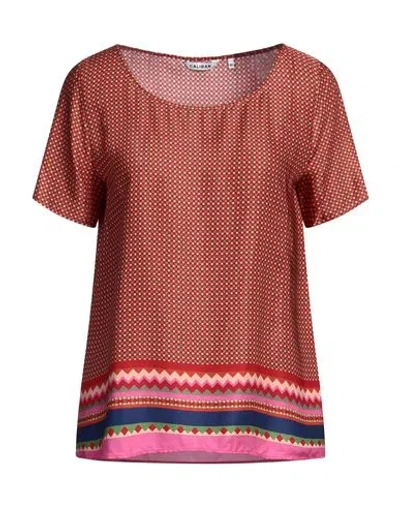 Caliban Woman Top Tomato Red Size 10 Viscose