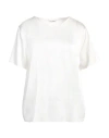 Caliban Woman Top White Size 12 Silk, Elastane