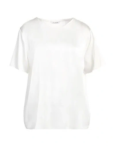 Caliban Woman Top White Size 12 Silk, Elastane