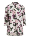 Caliban Woman Top White Size 8 Cotton In Multi