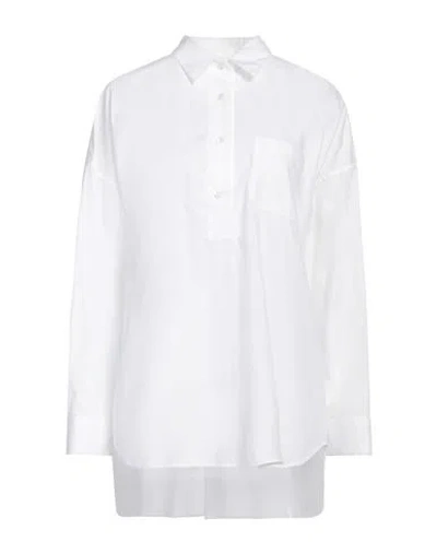 Caliban Woman Top White Size 8 Cotton