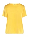 Caliban Woman Top Yellow Size 6 Silk, Elastane In Yellow