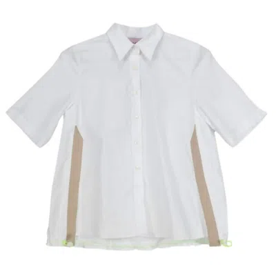 Caliban Women's Short Sleeve Button Up Shirt Dress In White