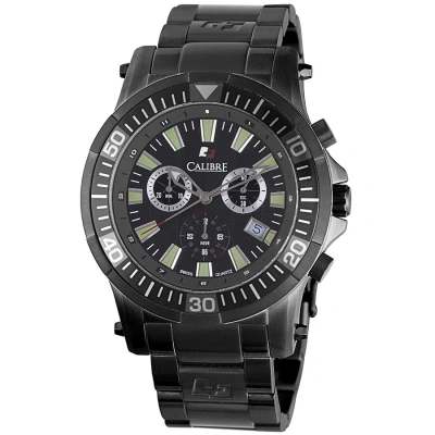 Calibre Hawk Date Black Dial Chronograph Stainless Steel Men's Watch Sc-5h2-13-007