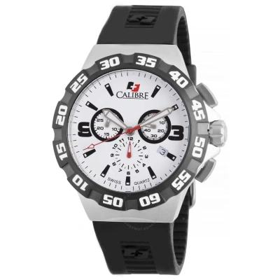 Calibre Lancer White Dial Chronograph Men's Watch Sc-4l2-04-001 In Black