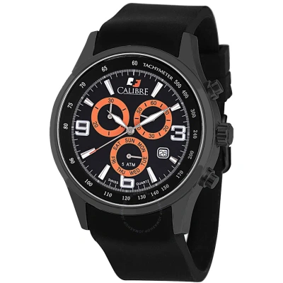 Calibre Mauler Black Dial Chronograph Black Rubber Men's Watch Sc-4m1-13-007