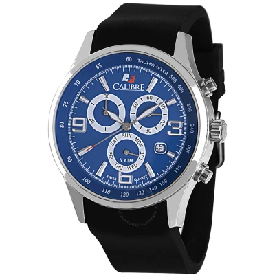 Calibre Mauler Blue Dial Chronograph Black Rubber Men's Watch Sc-4m1-04-003