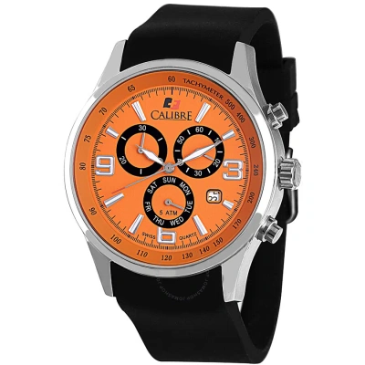 Calibre Mauler Orange Dial Chronograph Black Rubber Men's Watch Sc-4m1-04-079