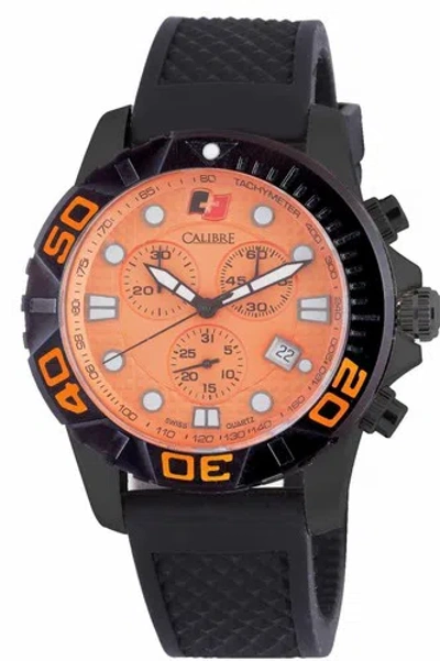 Pre-owned Calibre Men's Sc-4a2-13-079 Akron Chrono Luminous Black Rubber Date Watch