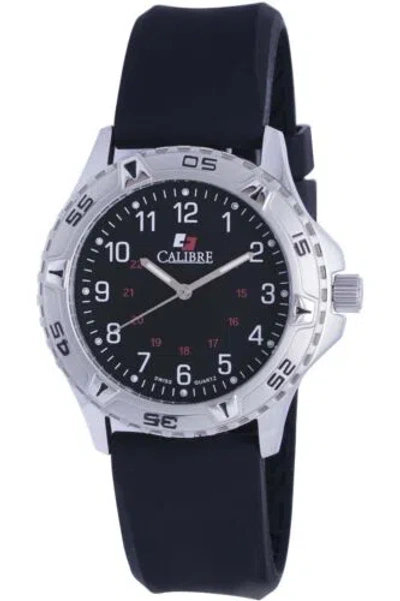 Pre-owned Calibre Men's Sc-4s1-04-007r Sea Wolf Luminous Black Dial Black Silicone Watch