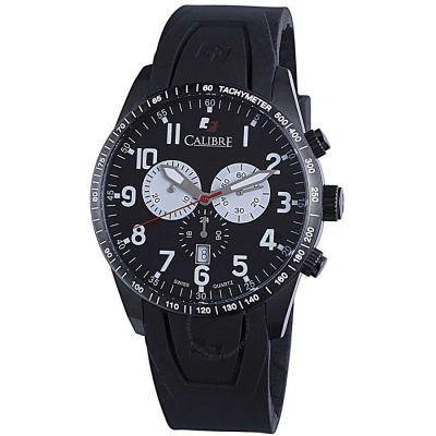 Calibre Recruit Black Dial Chronograph Black Rubber Strap Men's Watch Sc-4r4-13-007