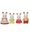 CALICO CRITTERS CHOCOLATE RABBIT FAMILY, SET OF 4 COLLECTABLE DOLL FIGURES