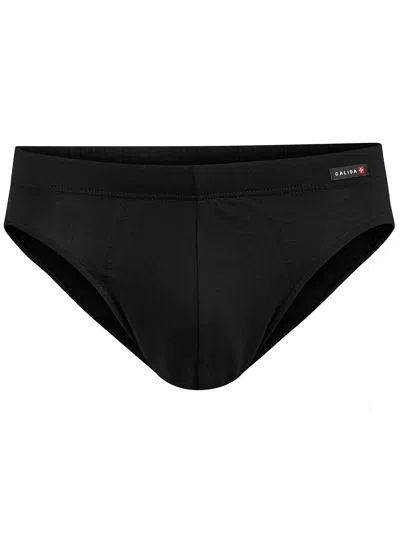 CALIDA CALIDA BLACK COTTON ELASTANE SLIP