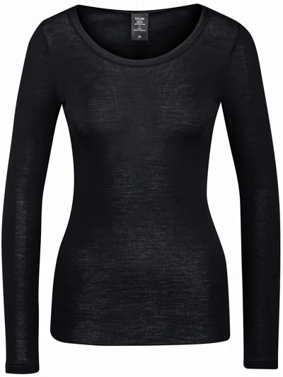 Calida Black Wool Long Sleeve Top