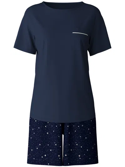 Calida Blue Cotton Short Pajamas