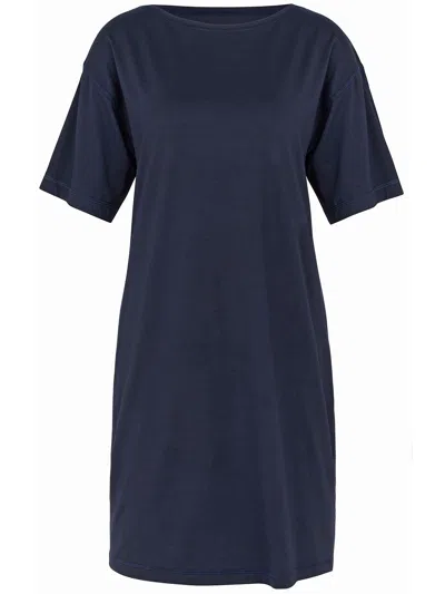 Calida Blue Lyocell Night Shirt Sleepwear In Black