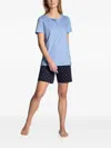Calida Button-placket Shorts Pajama Set In Blue