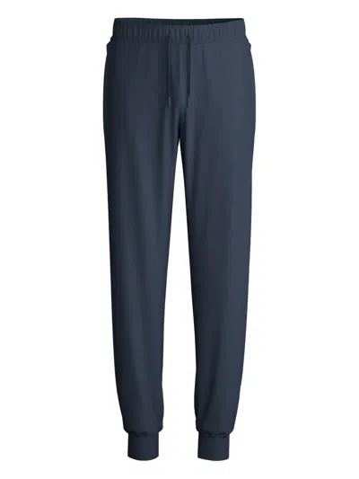 Calida Waistband Elastic Ribbed Cuffs Side Pockets In Blue