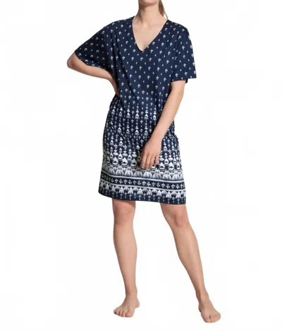Calida Favourites Spring Lounge Dress In Blue In Multi