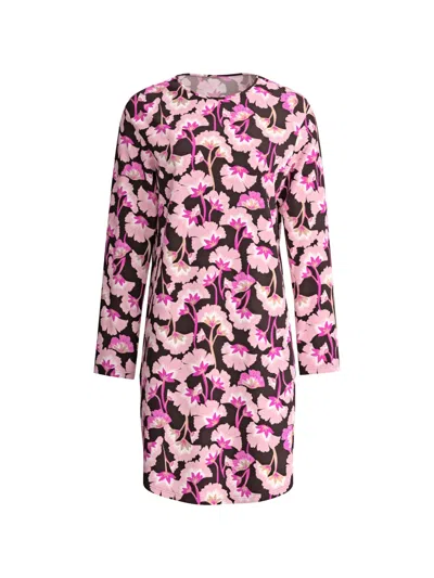 Calida Floral-print Long-sleeve Nightdress In Pink