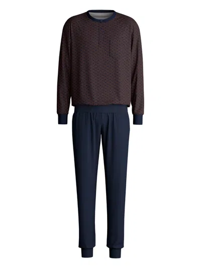Calida Geometric-print Pyjama In Blue