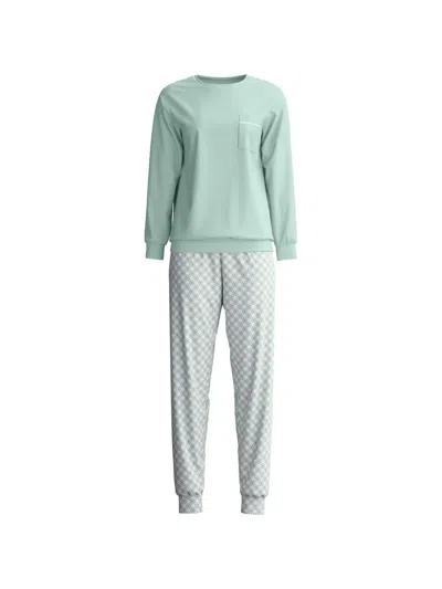 Calida Geometric-print Chest-pocket Pajamas In Multi