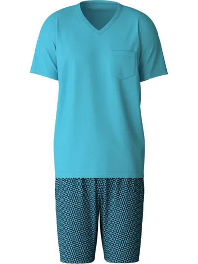 Calida Jersey Pyjama (set Of Two) In Blue