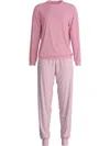 Calida Henley-neck Striped-pattern Pyjama In Pink