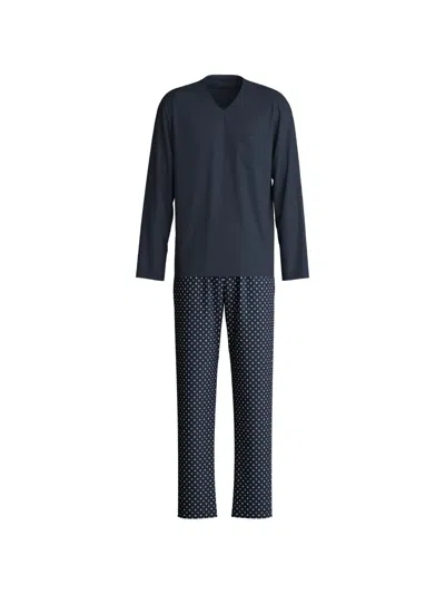 Calida Pocket Printed Pyjama Set In Blue