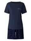 Calida Pocket Star-print Pyjamas In Blue
