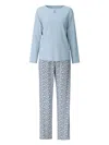 Calida Printed Pajama Set In Blue